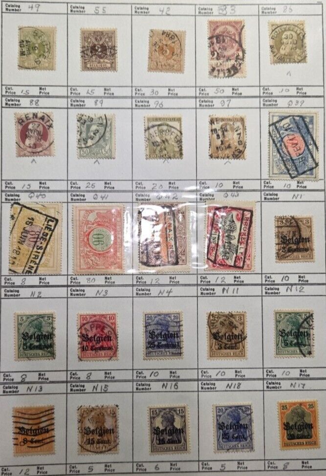 Stamp Belgium #42,49,55,86,88-89,96-97,B3,N1-4,N11-13,N15-18,Q39-43 used