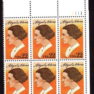 Scott #2146 Abigail Adams Plate Block of 6 of Stamps - MNH PC#3