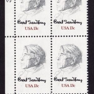 Scott #1731 Carl Sandburg Plate Block Of 6 4 Stamps - MNH UL P#38338