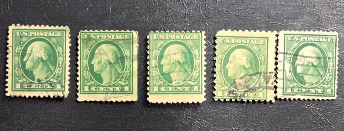 Scott 1918 #486 George Washington 1c used set of 5