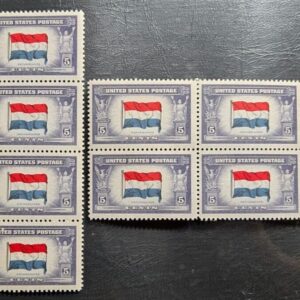 Scott #913 Netherlands 2x block of 4 MNH