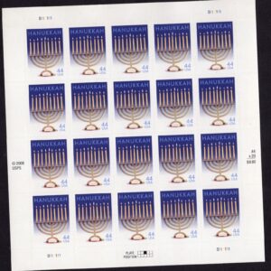 Scott #4433 Hanukkah (Jewish Holiday) Sheet of 20 Stamps - MNH