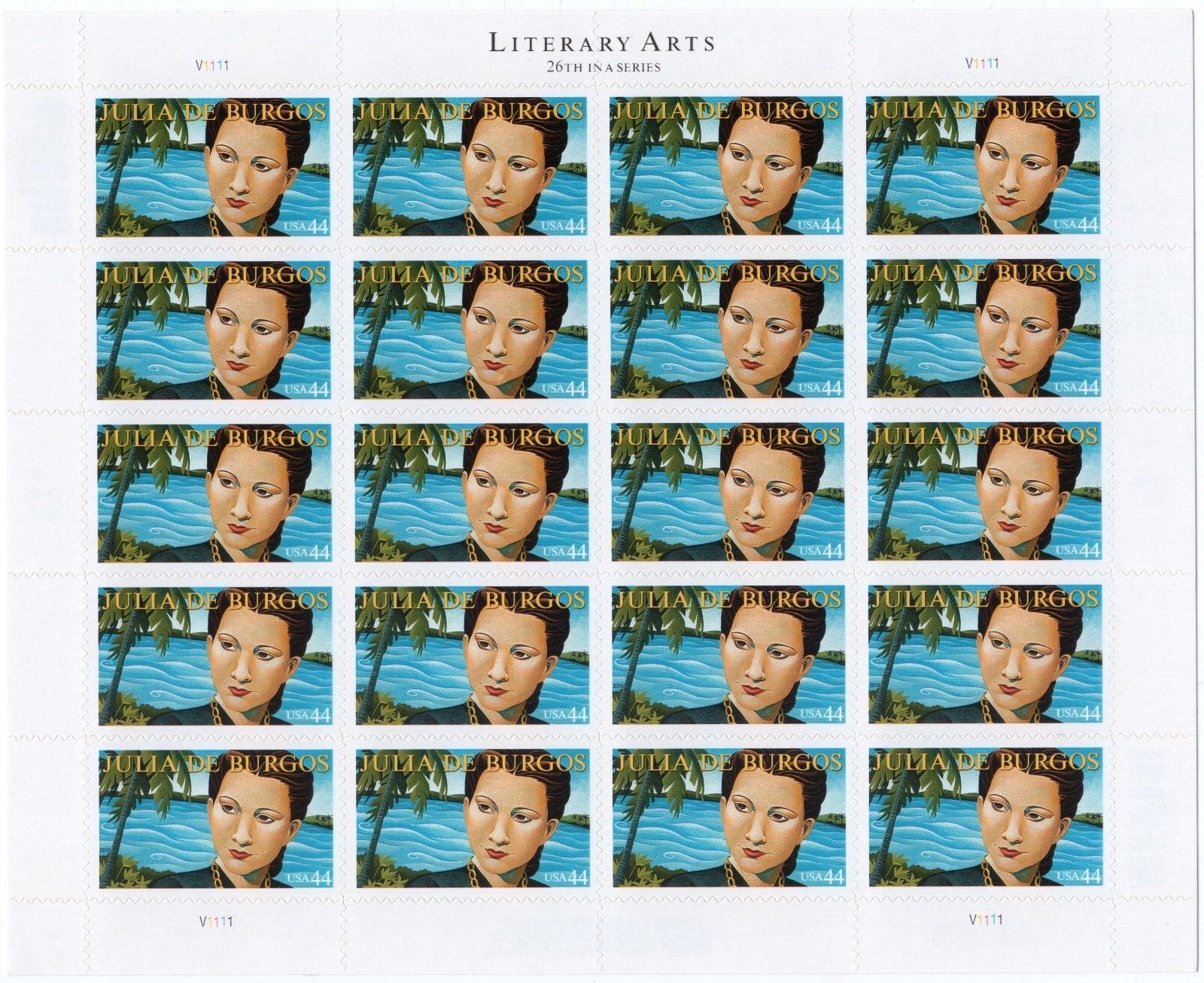 Scott #4476 Julia de Burgos (Puerto Rico) Full Sheet of 20 Stamps - MNH