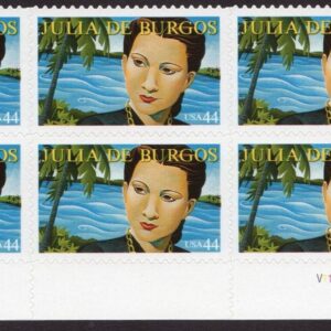 Scott #4476 Julia de Burgos (Puerto Rico) Plate Block of 6 Stamps - MNH LR