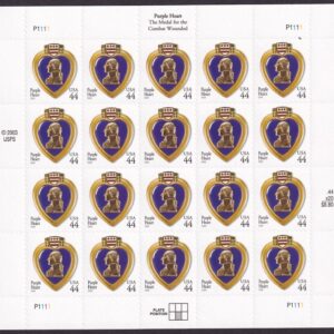 Scott #4390 Purple Heart Sheet of 20 Stamps - MNH