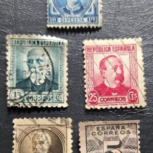 Stamp Spain 1876-1934 #223, 316, 518, 534 & ER1 used