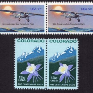 Scott #1710-1711 Lindbergh Flight Colorado Columbine Pairs of Stamps - MNH