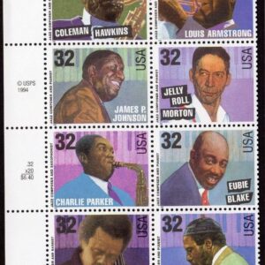 Scott #2992a (2983-2992) Jazz Musicians Plate Block of 10 Stamps - MNH Left