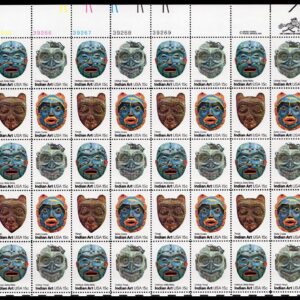 Scott #1837a Indian Masks Sheet of 40 Stamps - MNH UL
