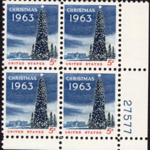 Scott #1240 Christmas Tree Plate Block of 4 Stamps - MNH PC#1