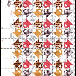 Scott #1748a (1745-48) Quilts Folk Art Sheet Of 48 Stamps - MNH LL