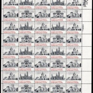 Scott #1841a (1838-41) Architecture Sheet of 40 Stamps - MNH P#39417 LR
