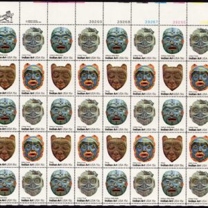 Scott #1837a Indian Masks Sheet of 40 Stamps - MNH UR