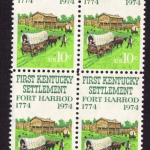 Scott #1542 Kentucky (Fort Harrod) Block of 4 Stamps - MNH