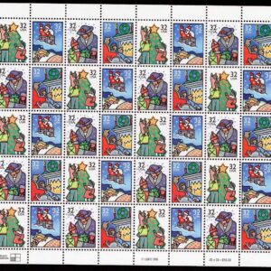Scott #3111a (3108-3111) Christmas Family Scenes Sheet of 50 Stamps - MNH P#1111