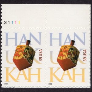 Scott #4118 Hanukkah Plate # Pair of Stamps - MNH