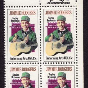 Scott #1755 Jimmie Rodgers Zip Block of 4 Stamps - MNH
