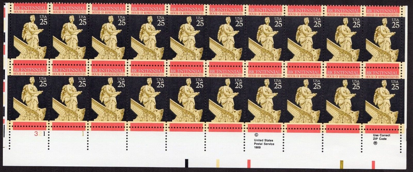Scott #2412 House Constitutional Series Plate Block of 20 Stamps - MNH LL