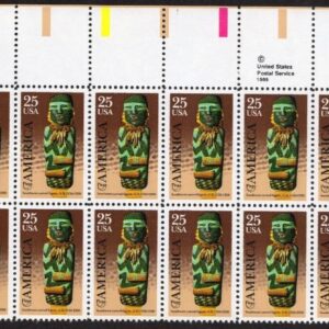 Scott #2426 pre-Columbian America Southwest Plate Block of 20 Stamps - MNH UL #1