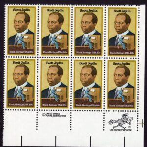 Scott #2044 20¢ Scott Joplin Black Heritage Zip Block of 8 Stamps - MNH #2