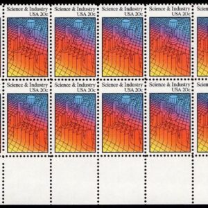 Scott #2031 Science & Industry Plate Block of 20 Stamps MNH P#855-5 LR