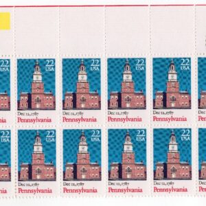 Scott #2337 Pennsylvania (Strip) Plate Block of 20 Stamps - MNH UL