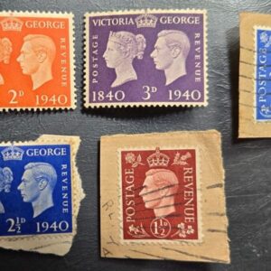 Stamp Great Britain Queen Victoria & George VI #255 & 257 MNH; #237,239,256 used
