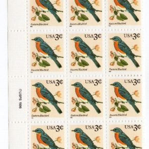 Scott #3033 Eastern Bluebird Plate Block of 30 Stamps - MNH Left