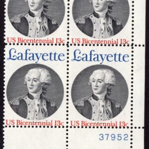 Scott #1753 French Alliance (King Louis XVI) Plate Block of 4 Stamps MNH P#37952
