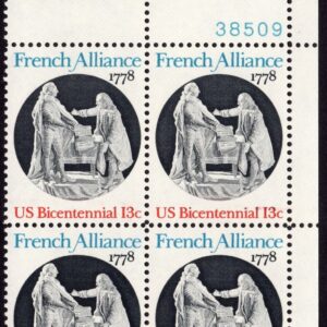 Scott #1753 French Alliance (King Louis XVI) Plate Block of 4 Stamps MNH P#38509