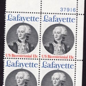 Scott #1753 French Alliance (King Louis XVI) Plate Block of 4 Stamps MNH P#37916