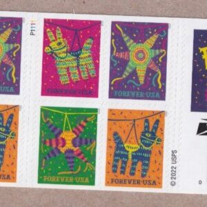 Scott #5812-5815a Pinatas! Booklet Pane of 8 Forever Stamps - MNH
