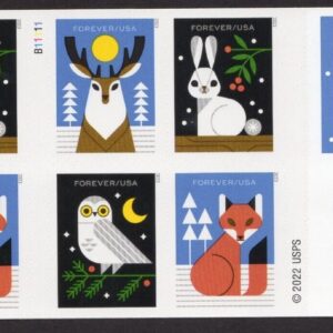Scott #5825 (5822) Woodland Animals Booklet Pane of 8 Forever Stamps - MNH