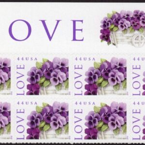 Scott #4450 44¢ Love Pansies Title Block of 8 Stamps - MNH