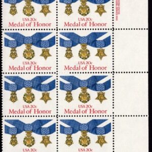 Scott #2045 Medal of Honor Plate Block of 16 Stamps - MNH P#2222-5 LR