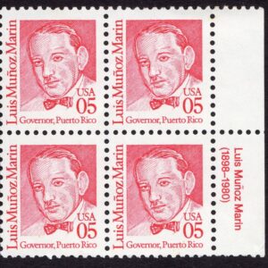 Scott #2173a Luis Munoz Marin Description Block of 4 Stamps - MNH