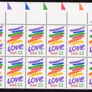 Scott #2143 Love Crayons Plate Block of 20 Stamps - MNH UL #2