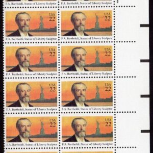 Scott #2147 Bartholdi Statue of Liberty Plate Block of 20 Stamps MNH P#355-1 LR