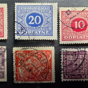 Stamp Czechoslovakia Postage Due J59, 62 & 71; Postage #30, 92,156 & 216 used