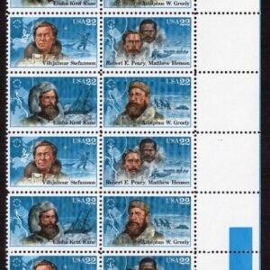Scott #2223a (2220-23) Arctic Explorers Plate Block of 20 Stamps - MNH LR #1