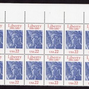 Scott #2224 Statue of Liberty Plate Block of 20 Stamps - MNH UR