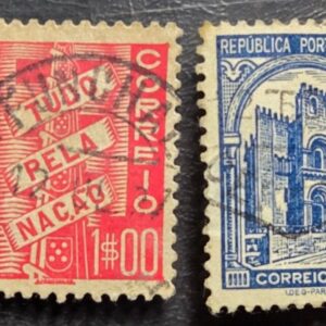 Stamp Portugal 1935 All for the Nation & Cathedral of Combre #568-569 used