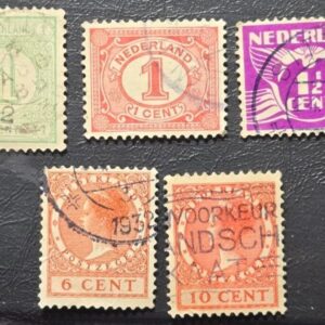 Stamp Netherlands variety 1894-1928 #35, 56, 148, 151, 166 used