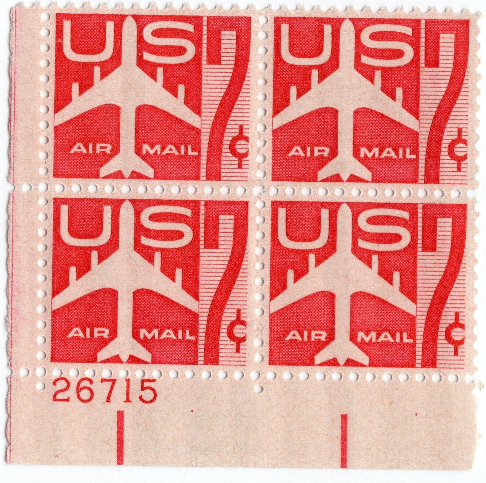 Scott #c60 Silhoulette of Jet Plate Block of 4 Stamps - MNH
