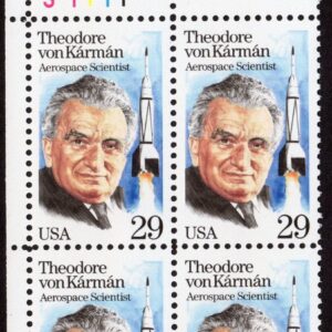 Scott #2699 Theodore von Karman (Rocket Scientist) Plate Block of 4 Stamps MNH