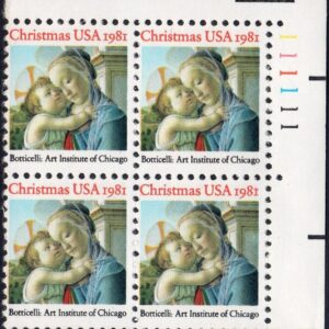 Scott #1939 Madonna (Botticelli) Plate Block of 4 Stamps - MNH P#111111