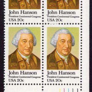 Scott #1941 John Hanson Plate Block of 4 Stamps - MNH LR