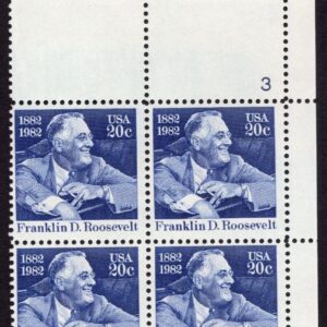 Scott #1950 Franklin D. Roosevelt Plate Block of 4 Stamps - MNH P#3 UR