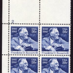 Scott #1950 Franklin D. Roosevelt Plate Block of 4 Stamps - MNH P#2 UL