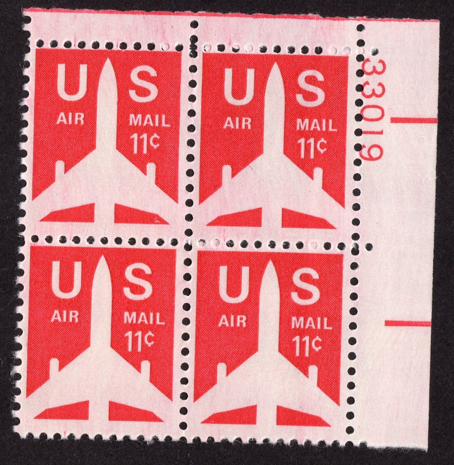 Scott #c78 Silhouette Jet Airliner Airmail Plate Block of 4 Stamps - MNH P#33019